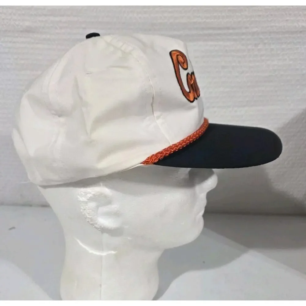 Vtg Oklahoma State Cowboys Script Snapback Cap White Orange Black NCAA Hat Cap